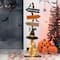 Glitzhome® 42" Lighted Halloween Witch's Broom Porch Décor with Timer
